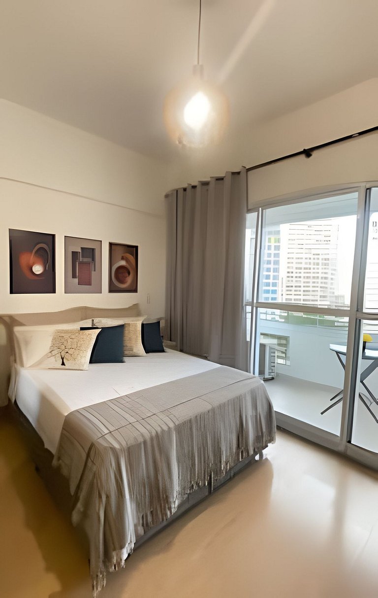 Studio com Vista Incrível, Piscina e Academia
