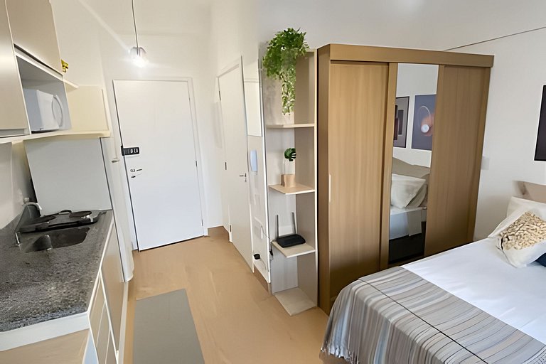 Studio com Vista Incrível, Piscina e Academia