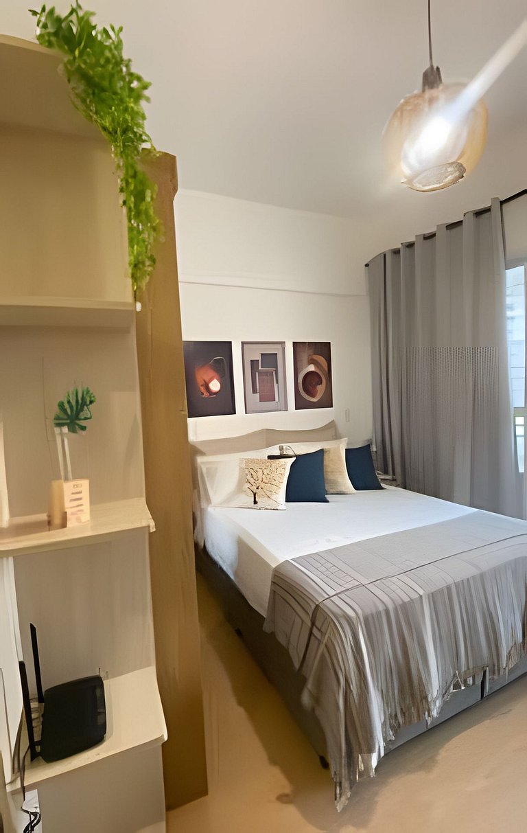 Studio com Vista Incrível, Piscina e Academia