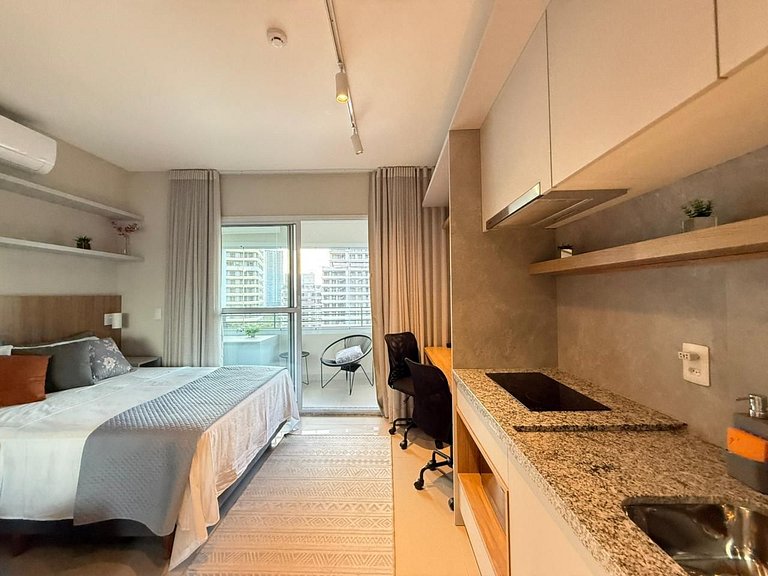 616 - Studio elegante e funcional com todo conforto
