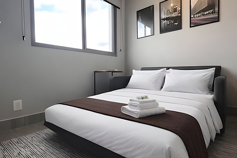 Studio no 22º andar c/ vista incrível Faria Lima