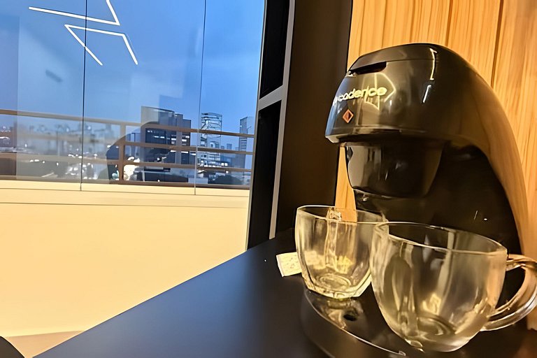 Studio Moderno com Vista Incrível da Cidade