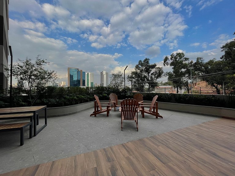 106 - Studio Novo com Academia e Lounge