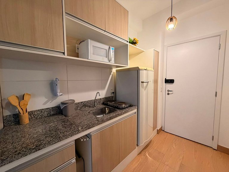 Studio com Vista Incrível, Piscina e Academia