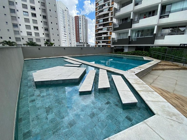 Studio com Vista Incrível, Piscina e Academia
