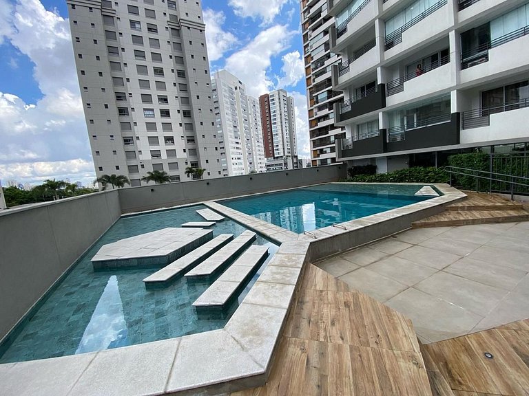 Studio com Vista Incrível, Piscina e Academia